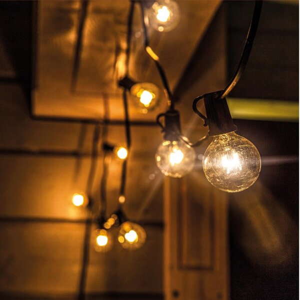 Brilagi - LED външна декоративна гирлянда GIRLANDA 10xE12 8m черна IP44 топла бяла светлина