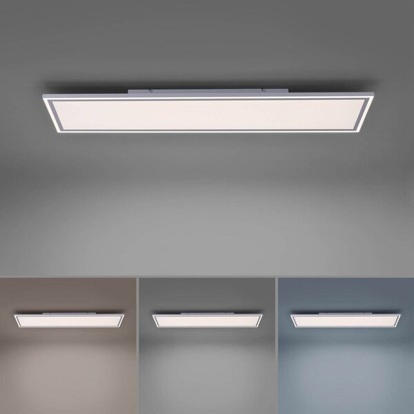 JUST LIGHT. GmbH LED панел Кант, с възможност за настройка в бяло, 121x31 cm, Затъмняване, Бял, Кухня, Пластмаса, Модерен