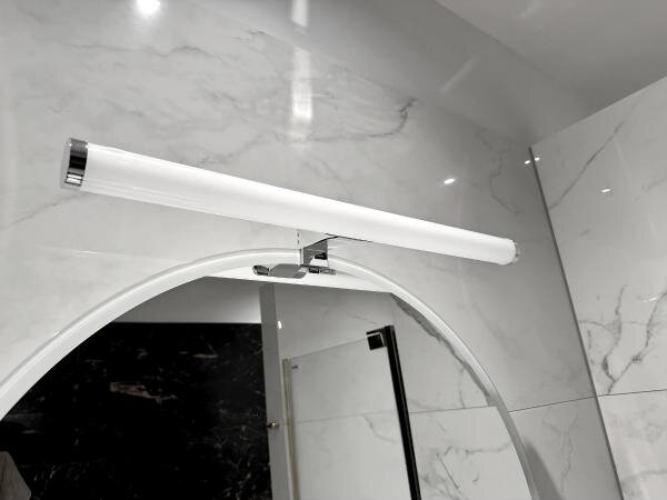 LED осветление за огледало в банята, 12W/230V, 59,5 cm, IP44, полирано хромирано покритие