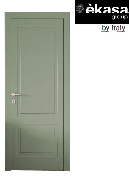 Интериорна врата с каса EKASA KUADRA 80x210х12 см, панти, магнитна брава, дърво, маслиново зелено