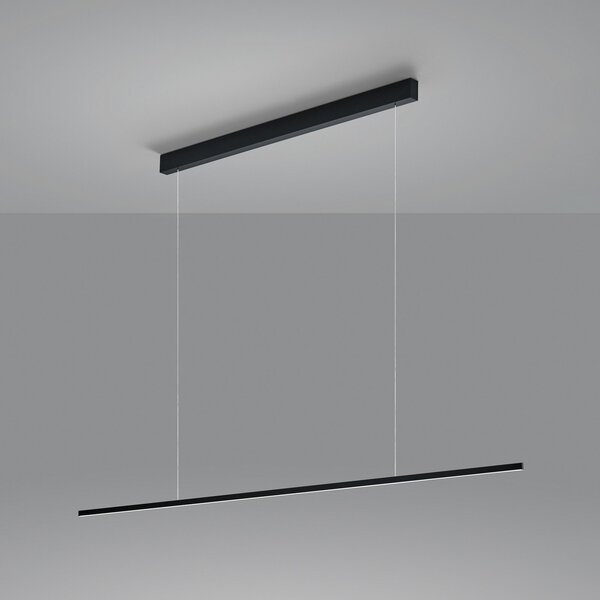 Helestra Loopy LED висящо осветление с акрилен разсейвател, Затъмняване, Черен, Дневна/трапезария, Метал, Модерен