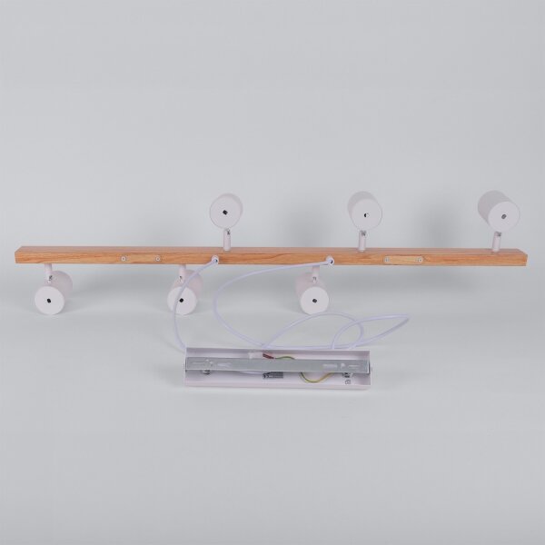 Brilagi - Полилей на кабел SELE 6xGU10/30W/230V бял/дъбов декор