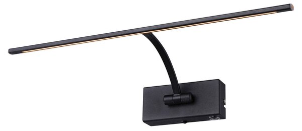Freelight Matisse LED стенна лампа, широчина 45 см, черна, Затъмняване, Черен, Дневна/трапезария, Метал, Модерен