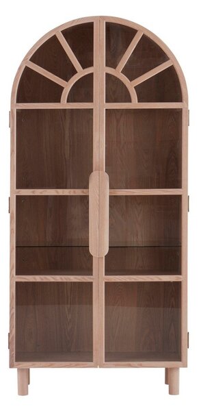 Витрина от декор от ясен в светло естествен цвят 90x195x40 cm Sandor – Jotex