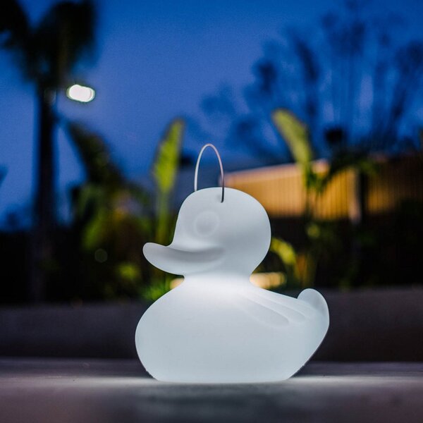 Goodnight Light LED дизайнерска лампа DUCK-DUCK XL за външно осветление в бял цвят, Затъмняване, Бял, Пластмаса, Дизайн
