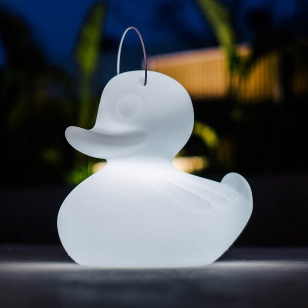 Goodnight Light LED дизайнерска лампа DUCK-DUCK XL за външно осветление в бял цвят, Затъмняване, Бял, Пластмаса, Дизайн