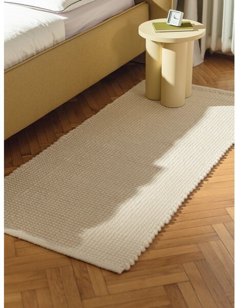 Бежова ръчно изработена вълнена пътека 80x170 cm Talo – noo.ma