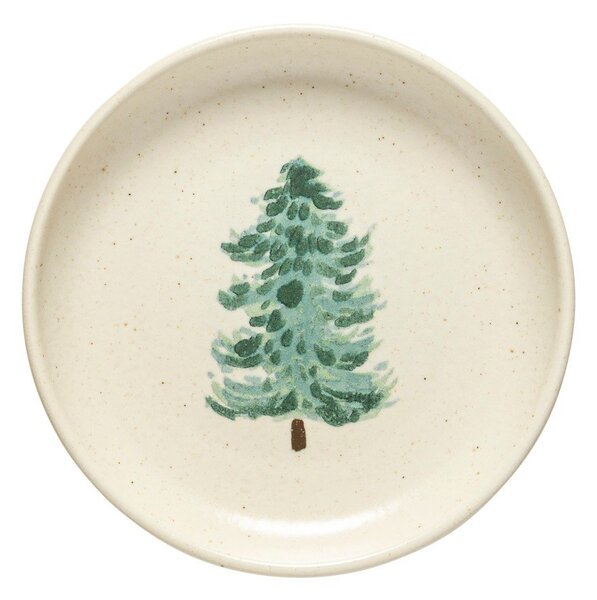 Кремави десертни глинени чинии в комплект 4 бр. с коледни мотиви ø 16 cm Pacifica Christmas Tree – Casafina