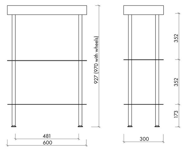 Бежов метален подвижен стелаж 60x97x30 cm Nolle – noo.ma