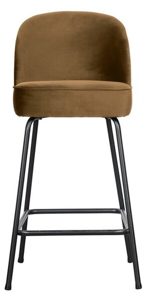 Кадифен бар стол в цвят горчица (височина на седалката 64 cm) Vogue – WOOOD
