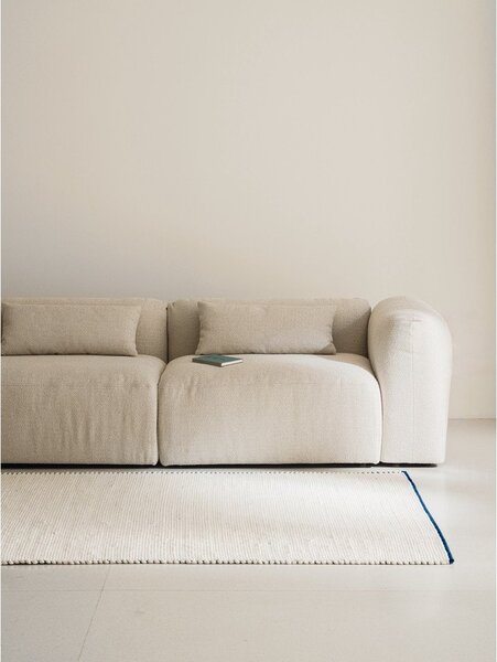 Синя/бежова ръчно изработена вълнена пътека 80x170 cm Lenu – noo.ma
