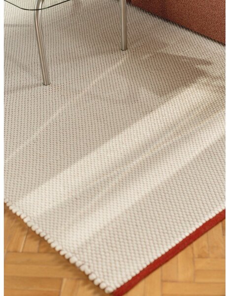 Червена/бежова ръчно изработена вълнена пътека 80x170 cm Lenu – noo.ma