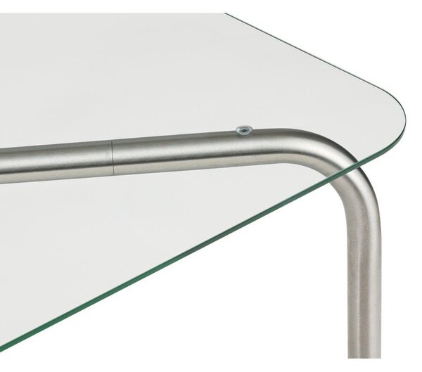 Масичка за кафе със стъклен плот в сребрист цвят 60x80 cm Uku – noo.ma