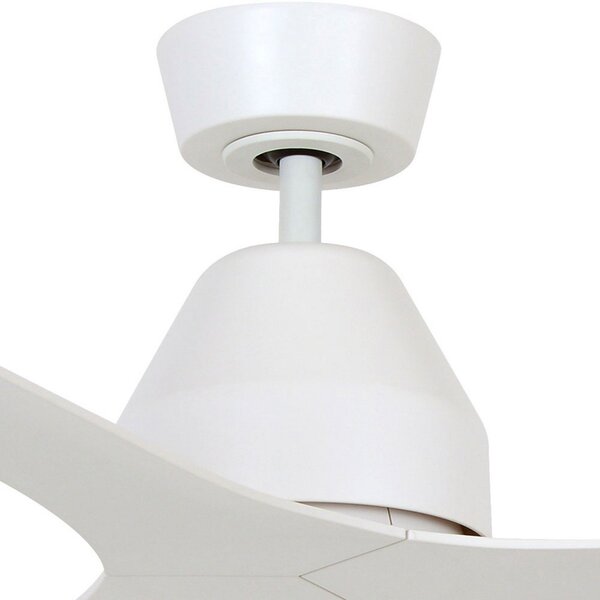 Beacon Lighting Тавански вентилатор Whitehaven, бял, DC, безшумен, 142 см, Бял, Дневна/трапезария, Пластмаса, Модерен