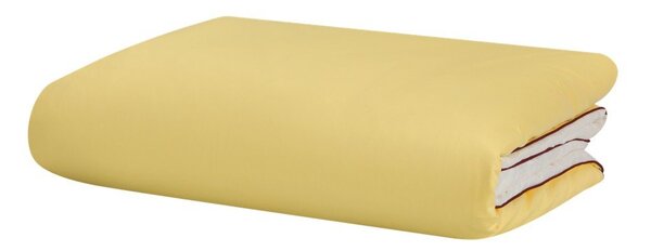 Жълт единичен чаршаф за завивка от памучен сатен 140x200 cm Oba – noo.ma