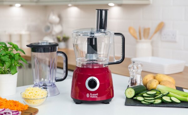 Кухненски робот Russell Hobbs Desire 24730-56, 600W, 2.5 l, 2 диска, Функция Pulse, Червен