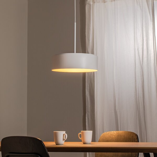 BEGA LED висящо осветително тяло Studio Line, Ø 36 cm, бяло-златно, DALI, Затъмняване, Бял, Дневна/трапезария, Алуминий