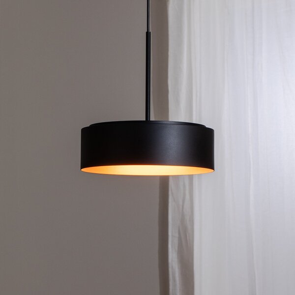 BEGA LED висяща лампа Studio Line Ø 36 cm черно-медна DALI, Затъмняване, Черен, Дневна/трапезария, Алуминий
