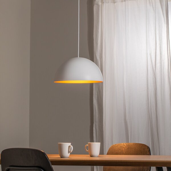 BEGA LED висящо осветление Studio Line 50996, бяло/мед, Ø 35 cm, Затъмняване, Бял, Дневна/трапезария, Алуминий