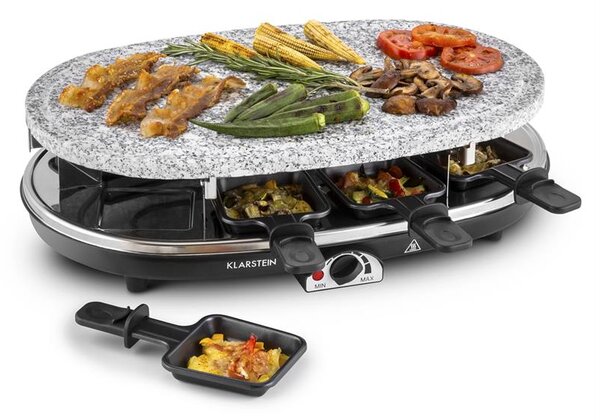 Klarstein All-U-Can-Grill, 1500W, раклет грил 4 в 1, каменен котлон, за 8 човека