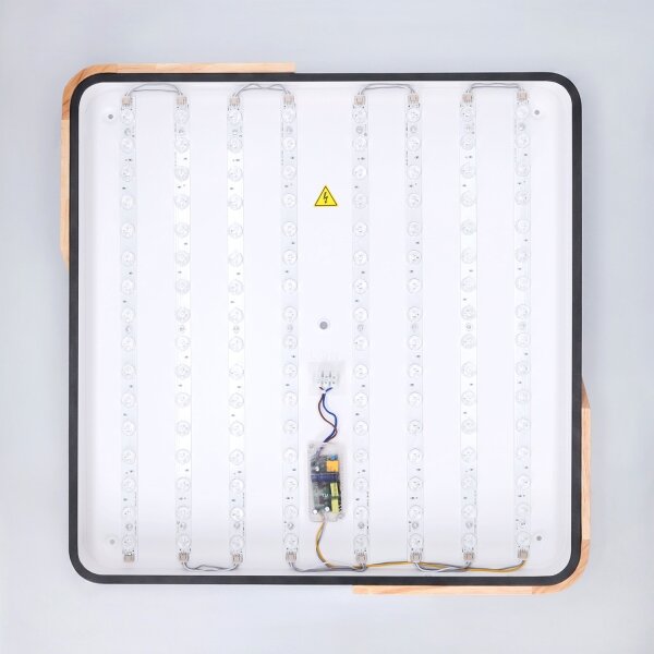 Brilagi - димируемо LED осветително тяло PILANA LED/60W/230V дъб/черно 56x56 cm + дистанционно управление