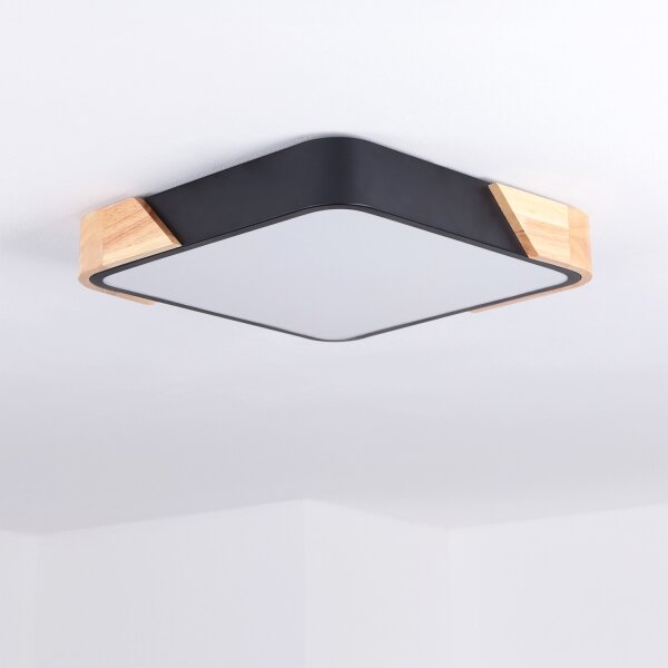 Brilagi - LED таванно осветително тяло PILANA LED/24W/230V дъб/черен 32x32 см