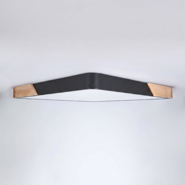 Brilagi - димируемо LED осветително тяло PILANA LED/60W/230V дъб/черно 56x56 cm + дистанционно управление