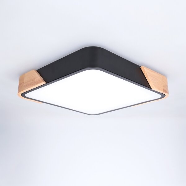 Brilagi - LED таванно осветително тяло PILANA LED/24W/230V дъб/черен 32x32 см