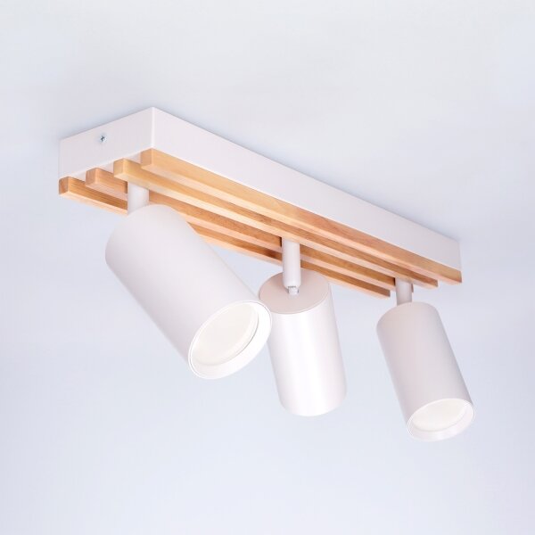 Brilagi - Точково осветително тяло SELE WOOD ACOUSTIC 3xGU10/30W/230V бяло/дърво
