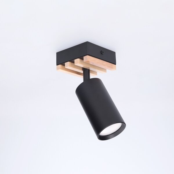 Brilagi - Точково осветително тяло SELE WOOD 1xGU10/30W/230V черно/дърво