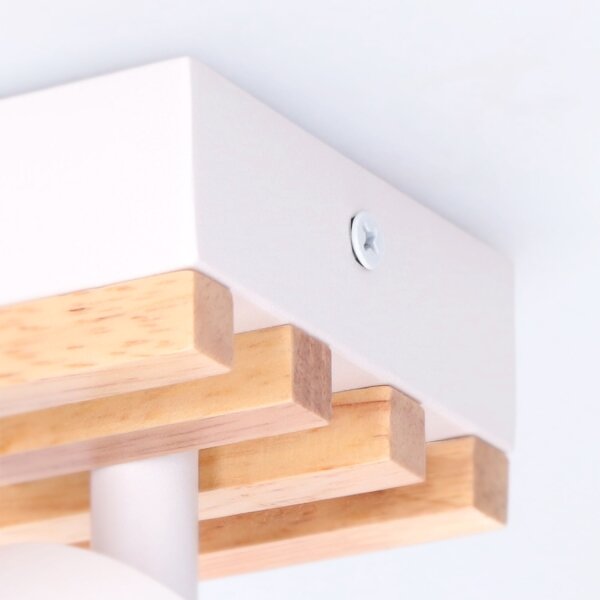 Brilagi - Точково осветително тяло SELE WOOD ACOUSTIC 4xGU10/30W/230V бяло/дърво