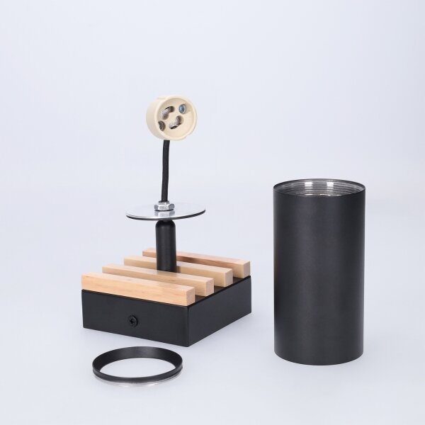 Brilagi - Точково осветително тяло SELE WOOD 1xGU10/30W/230V черно/дърво