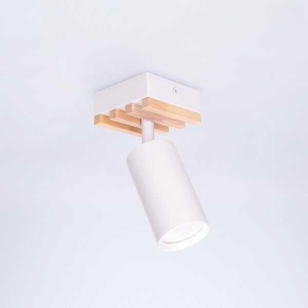 Brilagi - Точково осветително тяло SELE WOOD 1xGU10/30W/230V бяло/дърво