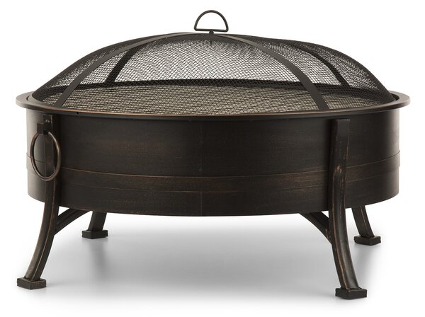 Blumfeldt Catania 2-in-1, купа за огън Ø80см, защита от искри, Ø70см грил, стомана, античен дизайн