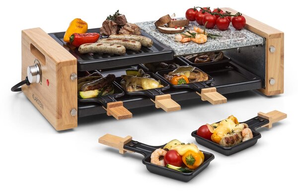 Klarstein Chateaubriand Nuovo Raclette, плоча за грил, 1200 W, алумини/камък, 8 порции