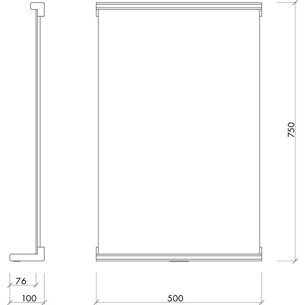 Стенно огледало с рафт масивно дърво 50x75 cm Lun – noo.ma