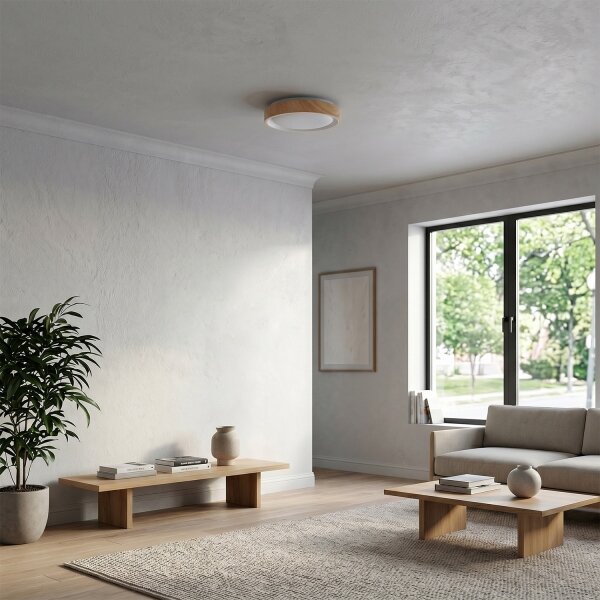 Brilagi - LED таванно осветително тяло FLOCO LED/24W/230V Ø 30 см дървено/бяло