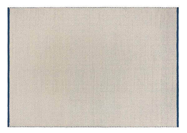 Син/бежов ръчно изработен вълнен килим 140x200 cm Lenu – noo.ma