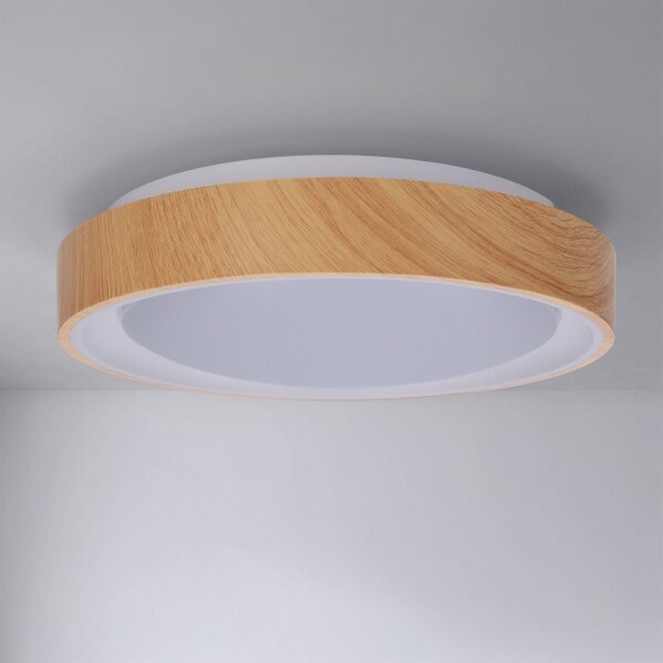 Brilagi - LED таванно осветително тяло FLOCO LED/24W/230V Ø 30 см дървено/бяло