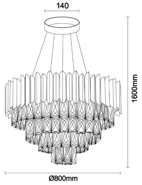 Brilagi - Полилей на кабел CARLOS 11xE14/40W/230V Ø 80 cm