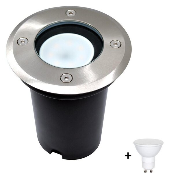 LED Екстериорна лампа за алея за паркиране 1xGU10/6W/230V IP67 матов хром