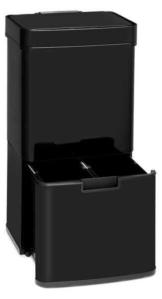 Klarstein Touchless Black Stainless Steel, кошче за отпадъци, сензор, 72 l, черен