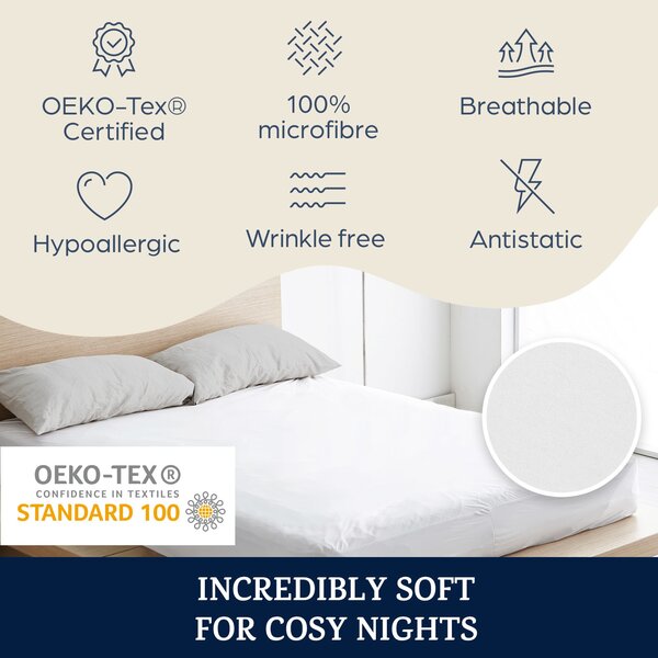 Sleepwise Soft Wonder-Edition, еластичен чаршаф за легло, 90 - 100 х 200 см, микрофибър