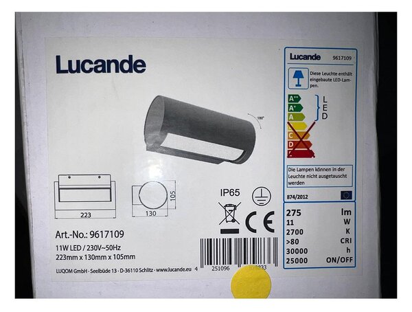 Lucande - LED Екстериорен аплик BOHDAN LED/11W/230V IP65