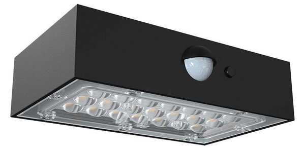 LED Соларен аплик със сензор LED/3W/3,7V 3000K/4000K IP65 черен