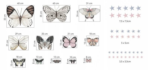 Очарователни стикери за стена Пеперуди
