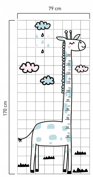 Очарователен стенен стикер метър Жираф 170 х 79 см