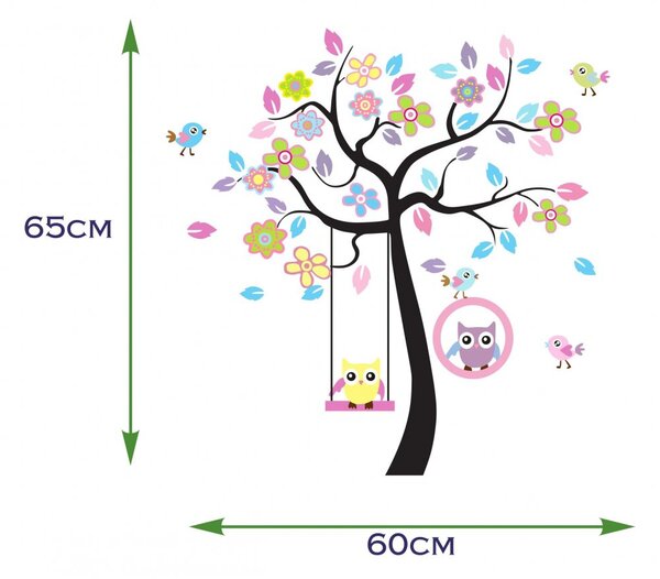 Стикери за стена Сови върху дърво