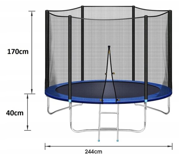 Качествен градински батут 244 см