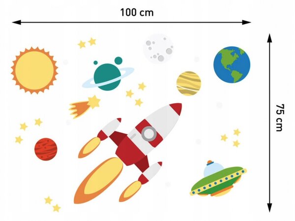 Стикери COSMOS UFO - планети 100x75